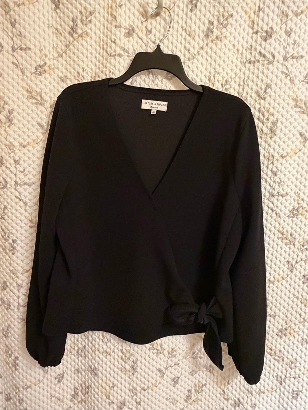 Madewell Black Wrap Tie-Front Women's Top